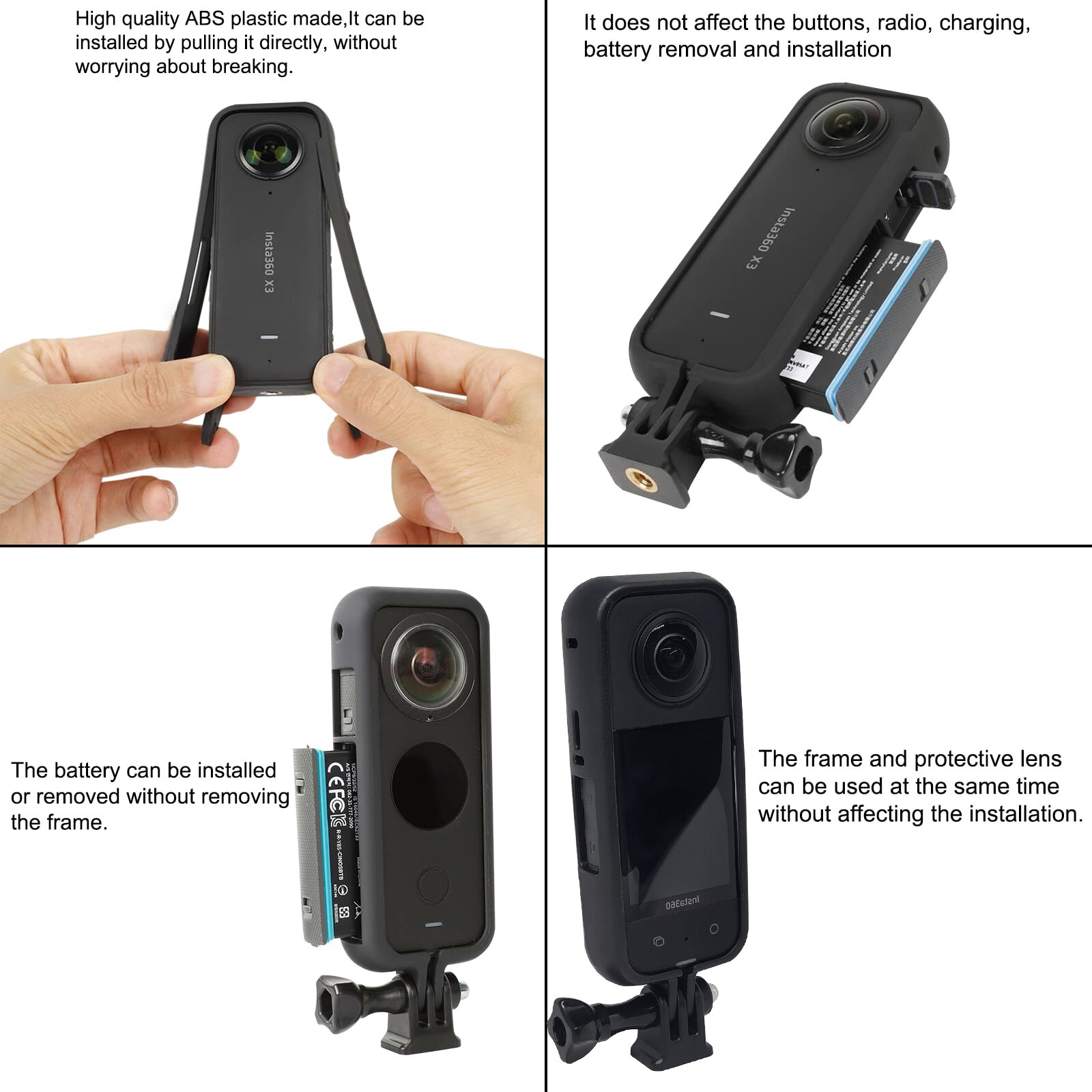 Insta360 X3 Protective Camera Housing Frame Case For Insta 360 X3 Anti Fall Action Frame Camera Mount Essories
