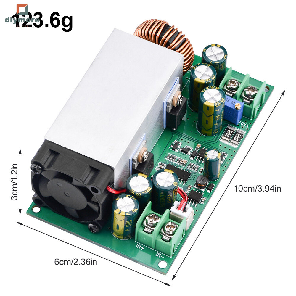 diymore slope DC-DC Buck Converter Step Down Module DC 12V-75V to 5-48V 25A Adjustable Voltage Step Down Converter
