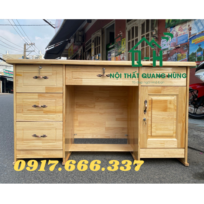 Bàn làm việc gỗ thông 1m4 dành cho văn phòng cao cấp