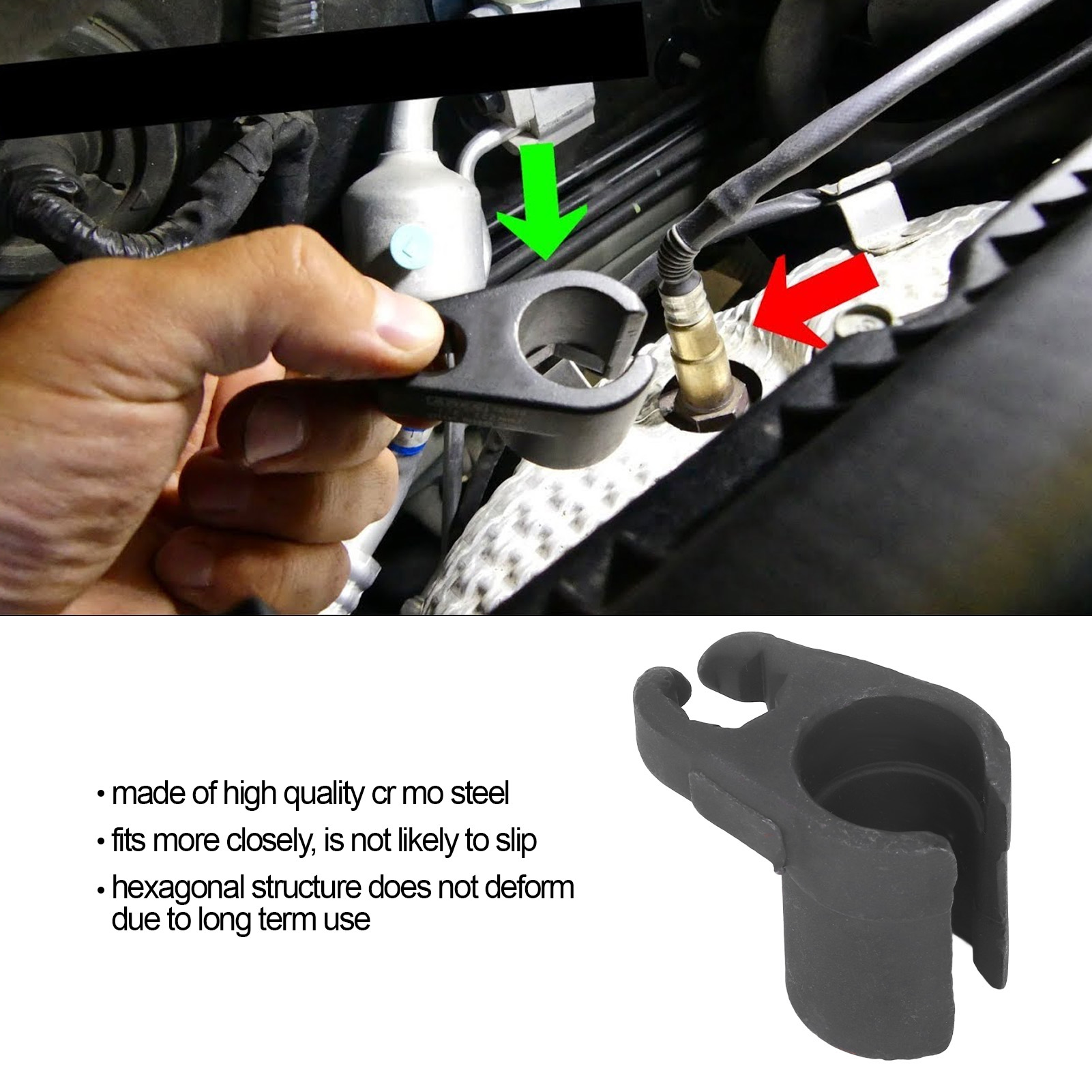 Oxygen Sensor Socket Oxygen Sensor Sleeve Removal Crowfoot High Strength Cr Mo Steel for Car