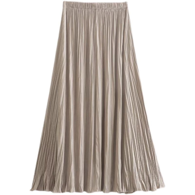 ZARA new women's casual fashion stretch small pleated effect high waist pleated midi skirt 0002240 710