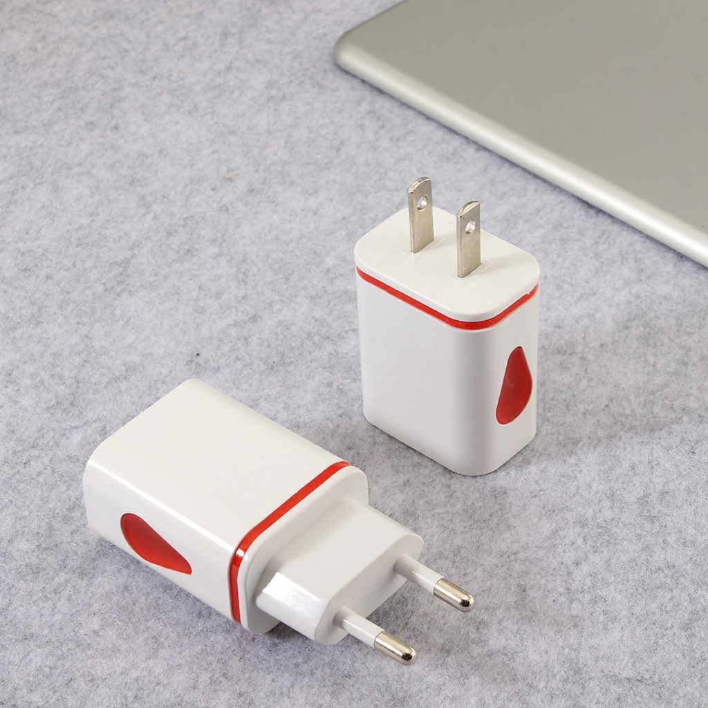 5V 2.1A type-in led light 2 Port USB wall adapter charger