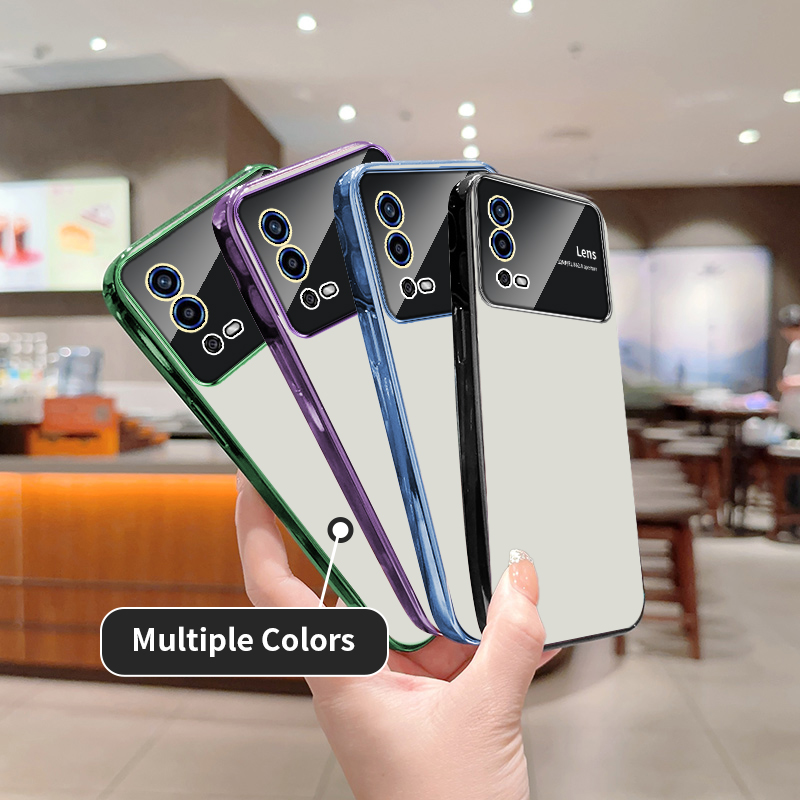 Clear Plating Phone Case For OPPO A55 4G Case OPPOA55 Transparent Shockproof With Camera Protection Soft Cover
