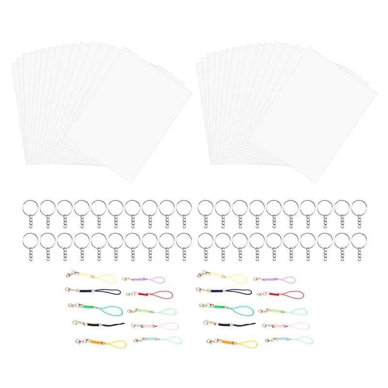 Shrink Plastic Sheet Sheets Paper Kit with Clear Heat Shrinky Art Film Dinks Paper Keychains Parts