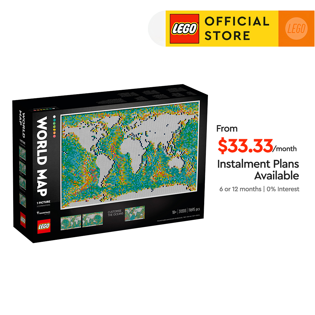LEGO ART World Map 11695 Piece Building Set (31203)