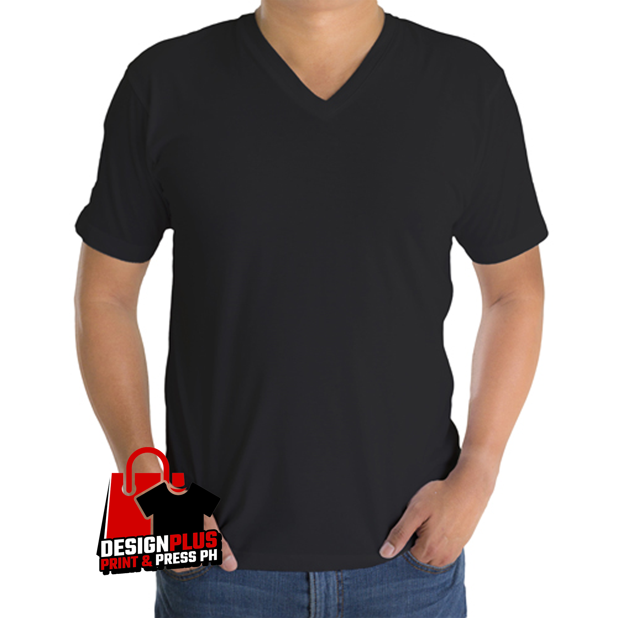 Designplus Active Life Plain V Neck Unisex T Shirt Black Shirt Tshirt Plain Tee Tees Mens 9585