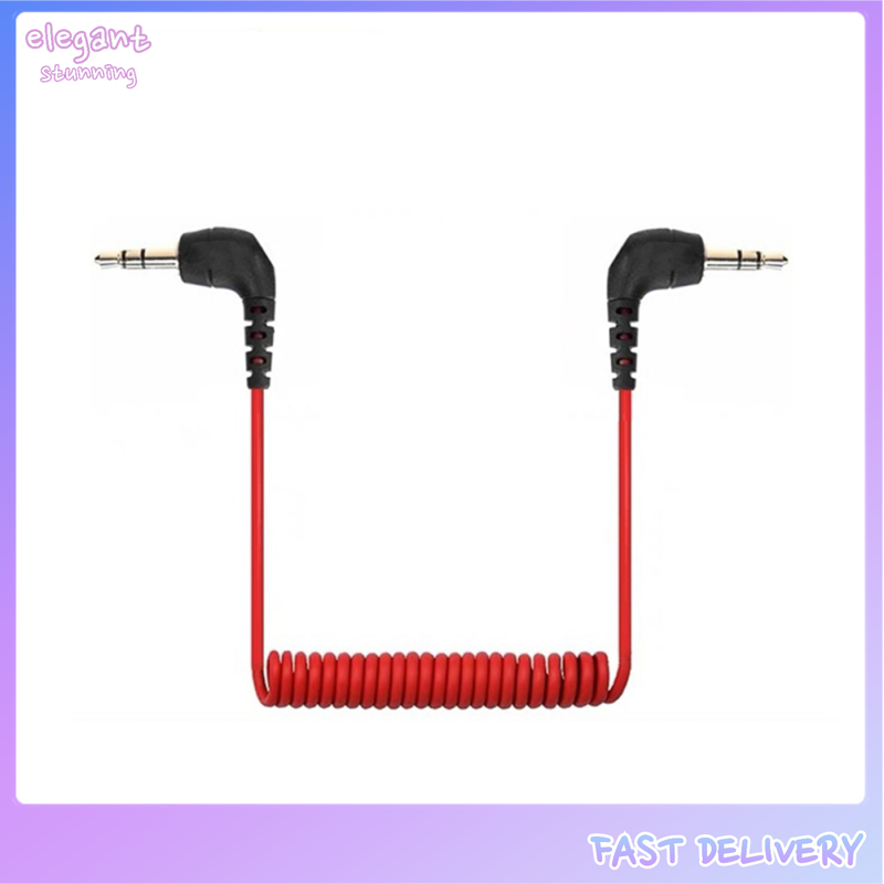 Elegantstunning 3.5mm TRS To TRS Audio Adapter Cable Compatible For Rode Wireless Go2 Microphone Sc2 Mobile Phone Camera