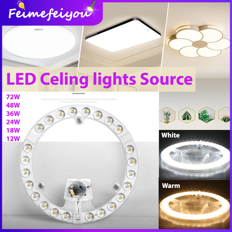 led downlight ceiling light replacement light magnetic circular square led  lights module for ceiling lights nano lens super bright 3 light colors in 1  lamp 100W 72W 48W 36W 24W 6 inch