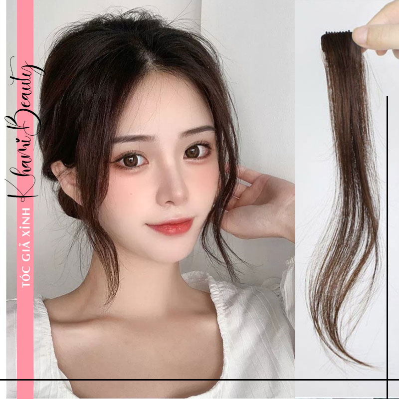 Tóc mái dài phong cách, sợi tơ tự nhiên (1 cặp)