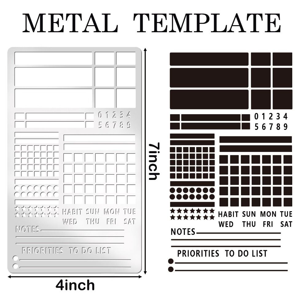 Creative Stainless Steel Template Ruler Hollow DIY Bookmark Ruler ...