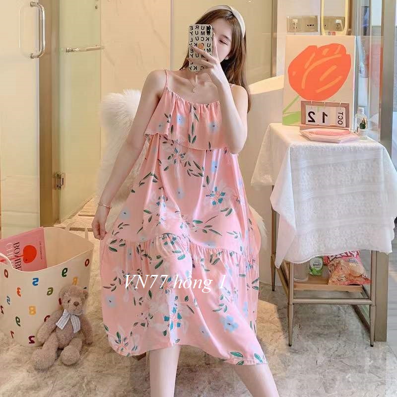 Váy Lanh Mặc Nhà Siêu Mềm Mát VN77