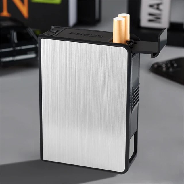 【Factory-direct】 New Automatic Case Hold 20pcs Cigarettes Portable Waterproof Moisture Proof Pocket Storage Box Tool.