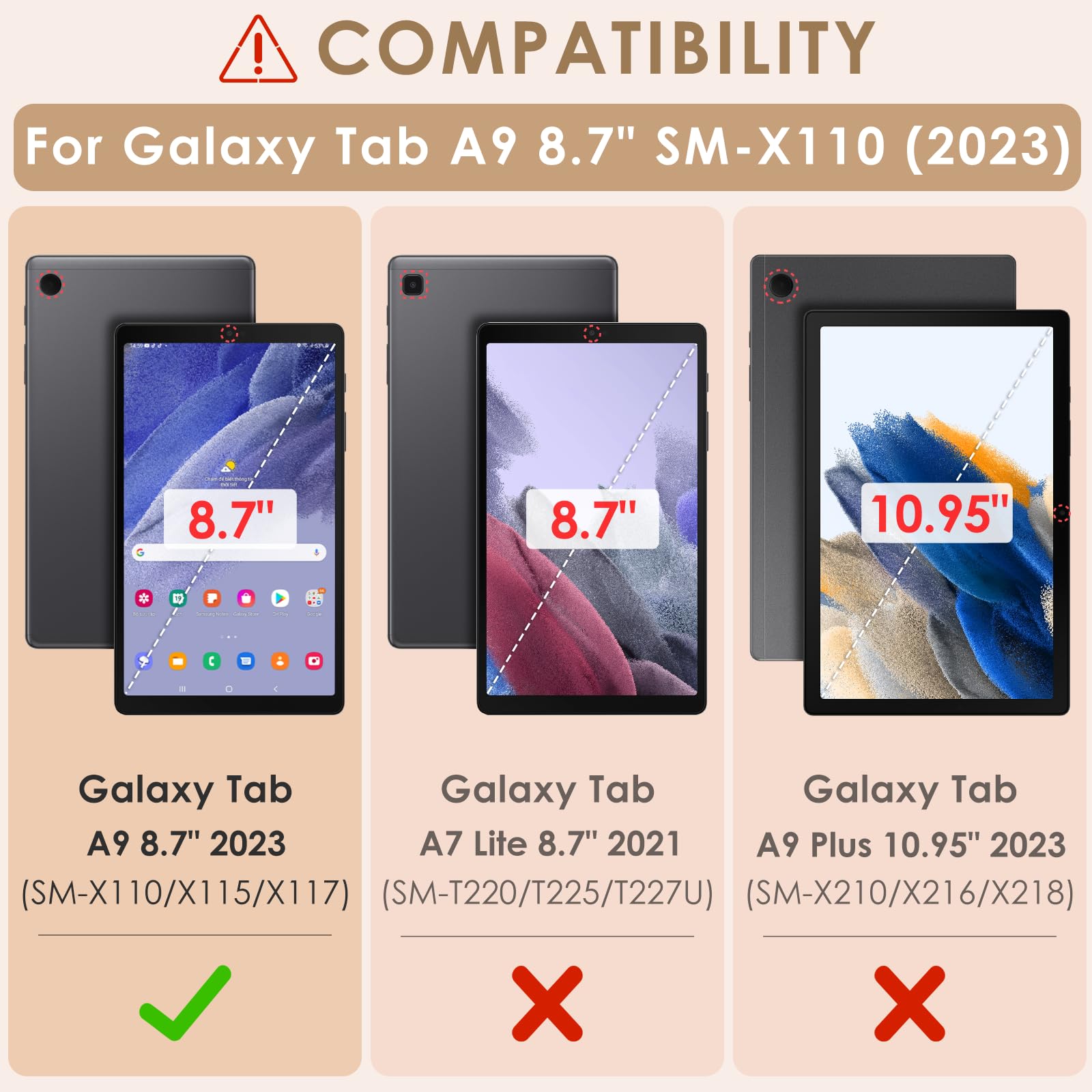 Huangdian Fashion Samsung Galaxy Tab A9 8.7 2023 SM-X110 SM-X115 X110 ...