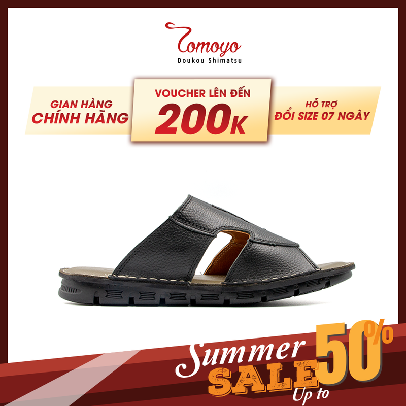 Dép nam da bò thật tomoyo tmd10201