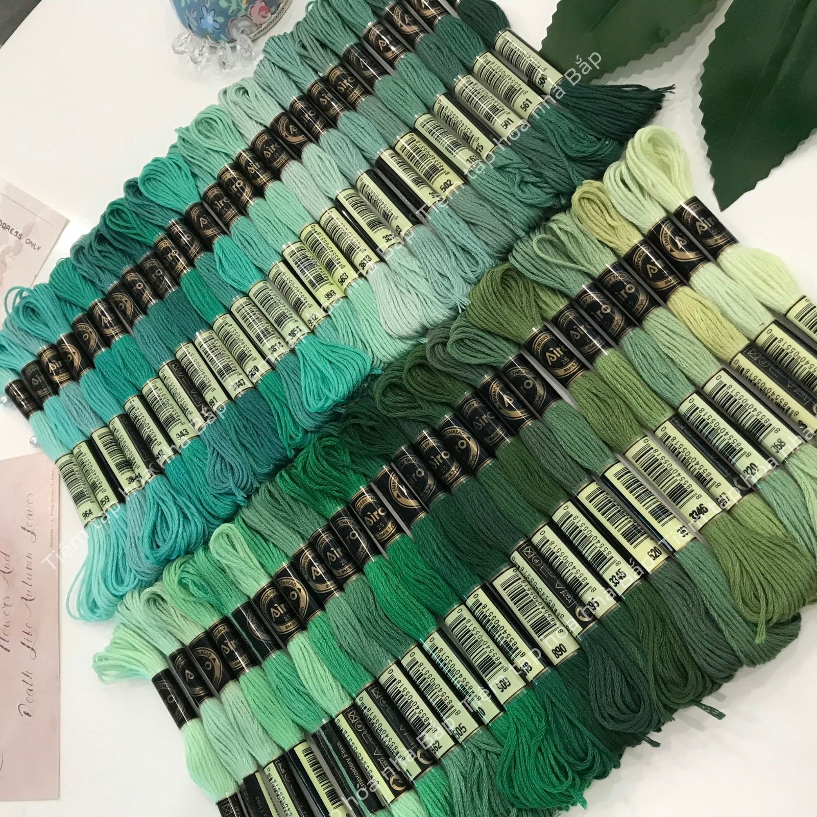 Set 50 Chỉ Airo Tông Màu Xanh Ngọc