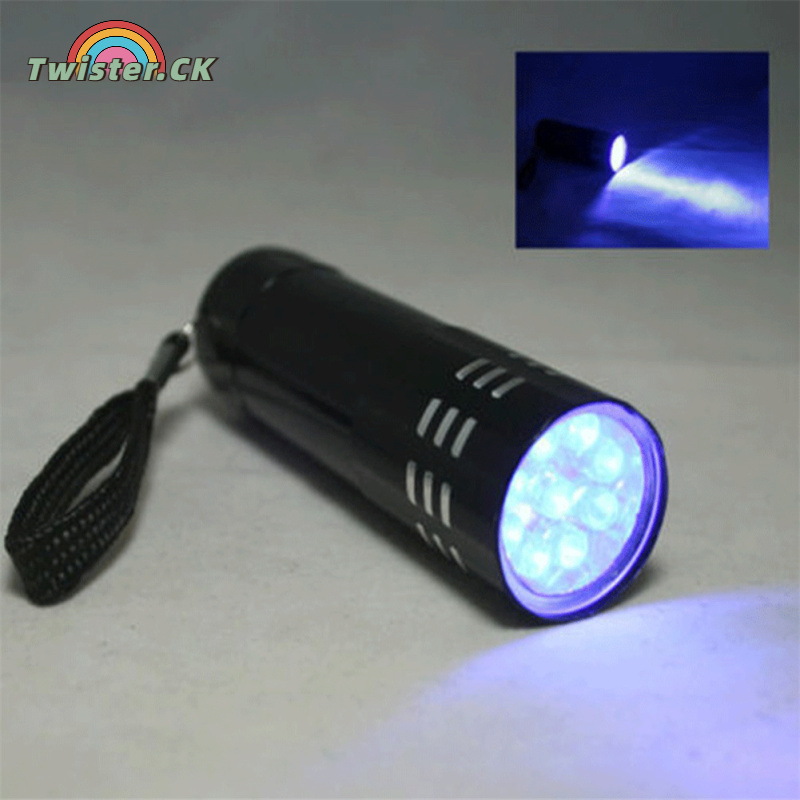 Twister.CK 9 Uv Led Ultraviolet Flashlight Multi-functional Mini Fluorescent Torch Lightweight Portable Outdoor Waterproof Emergency Lamp