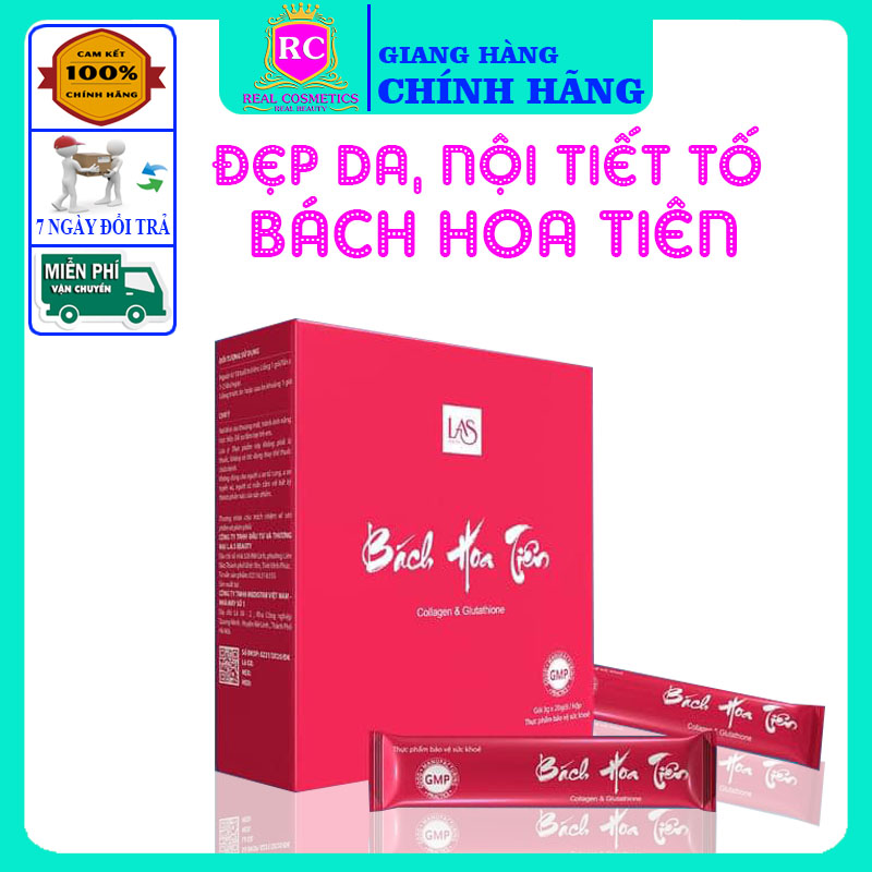 Bách Hoa Tiên, Đẹp Da, Tăng Nội Tiết Tố, Tăng Vòng 1, Hộp 20 gói