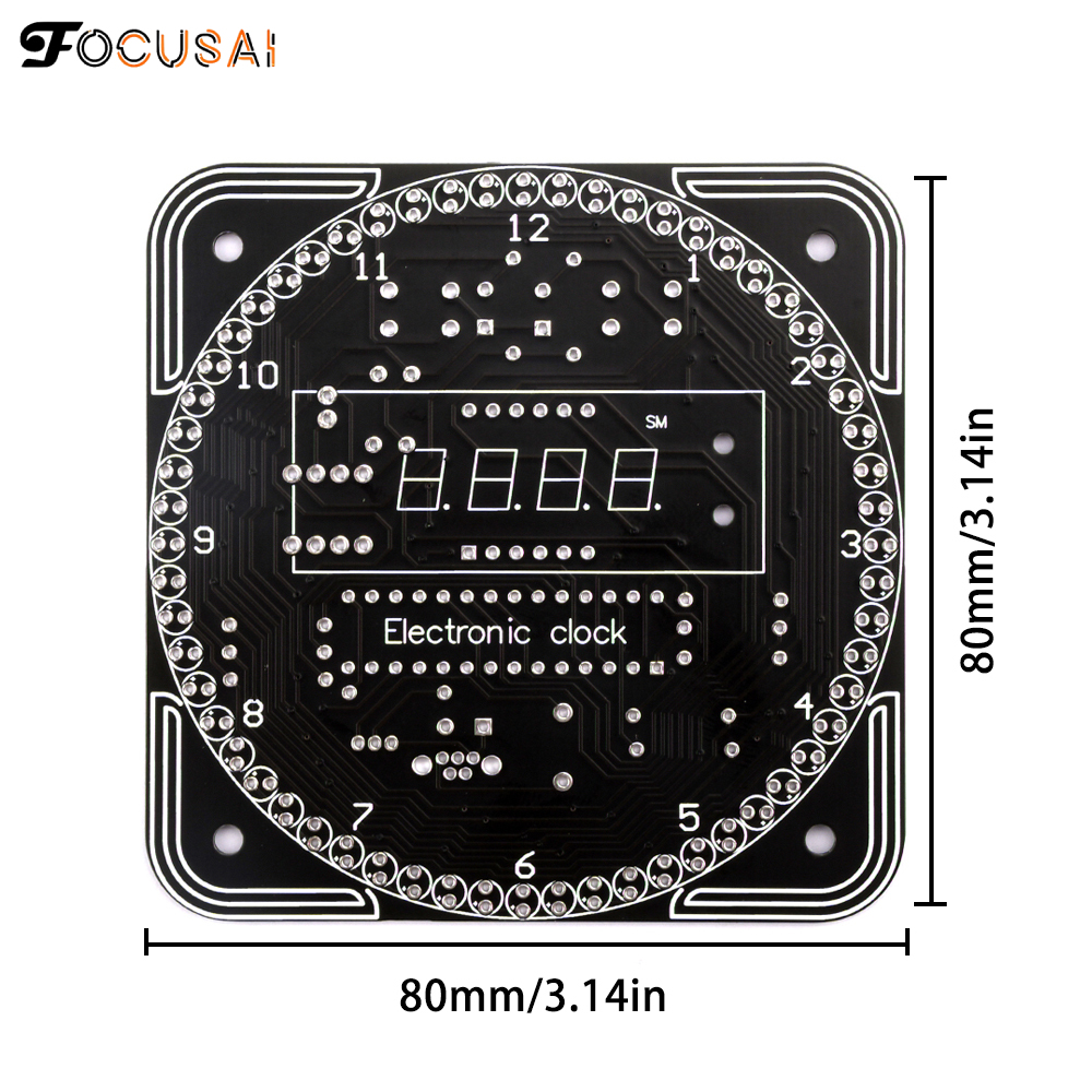 FocusAi Digital DIY Electronic Clock Kit Light Control Rotation Digital LED Temperature & Time Display Tool Set for Soldering Practice