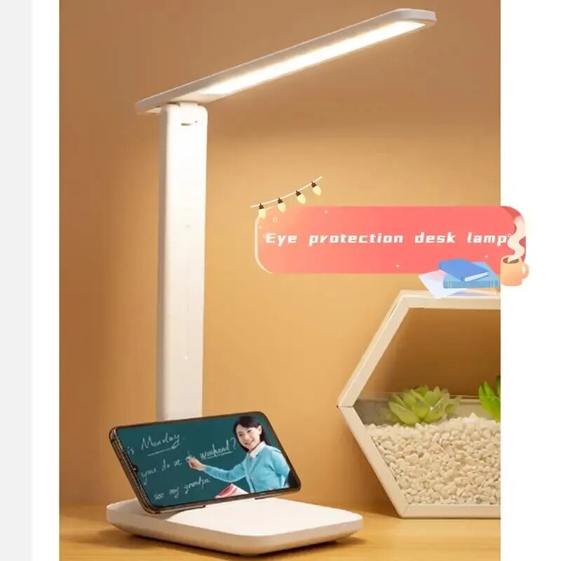 Led Eye Protection Desk Lamp Touch Dimming Bendable Table Lamp USB Charging Stand Light Student Dormitory Bedroom Bedse Light