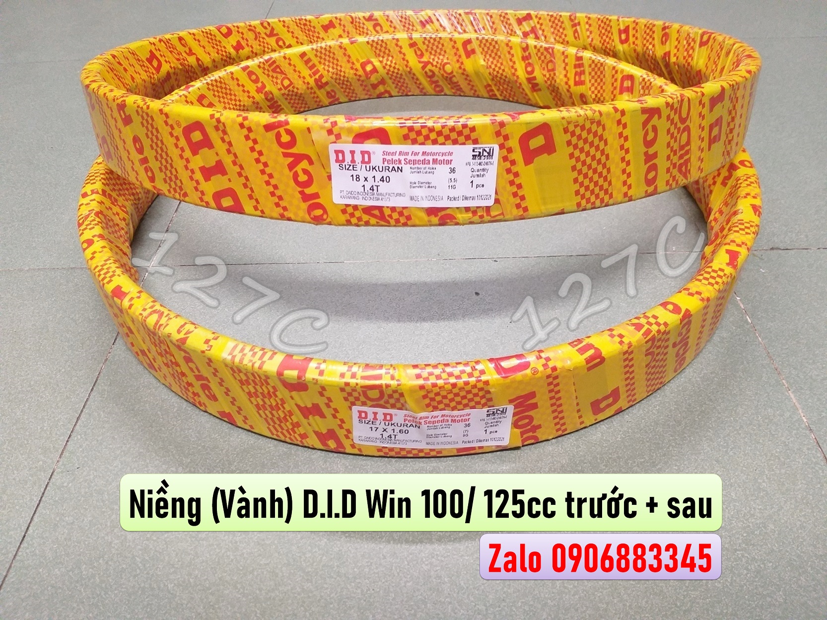 [HCM] Cặp niềng (vành) D.I.D Win 100/ 125cc (Nhập khẩu indo)