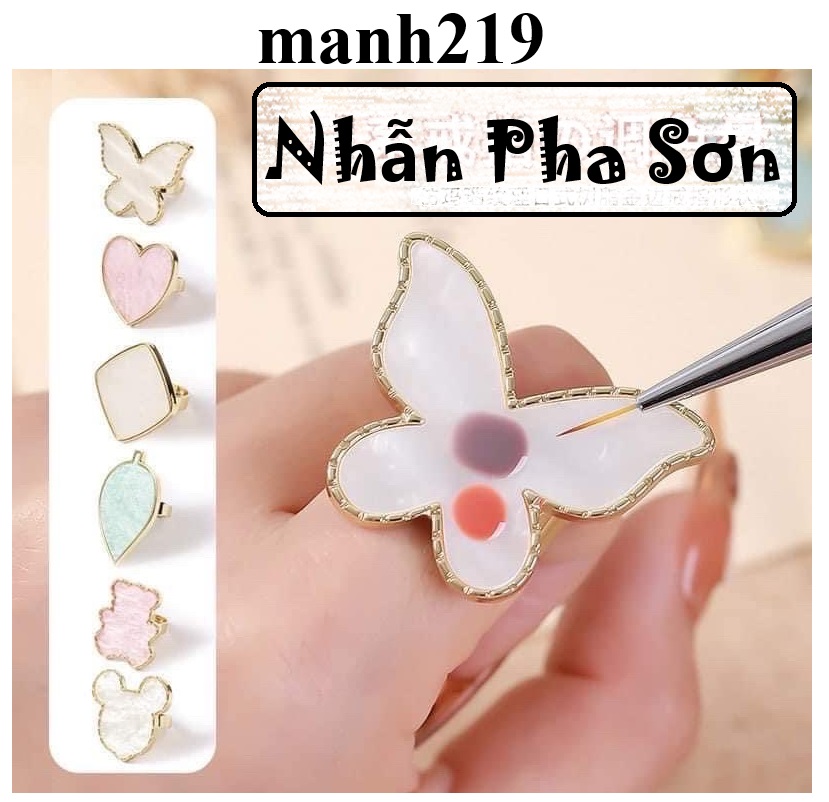 Nhẫn pha sơn, đựng sơn chụp ảnh trang trí tay nail