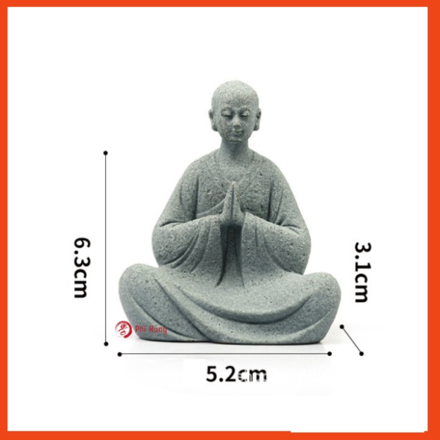Tượng Chú Tiểu Bái Phật - Đá Sa Thạch