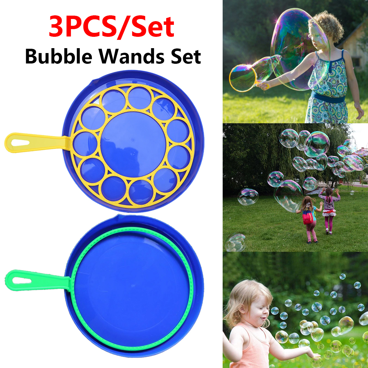 【Hottest Trends】Children Big Bubbles Wand Kit Kids Toys Fancy Bubble Circle Props Parent-child Interaction Props Outdoor Playtime Birthday Party. 