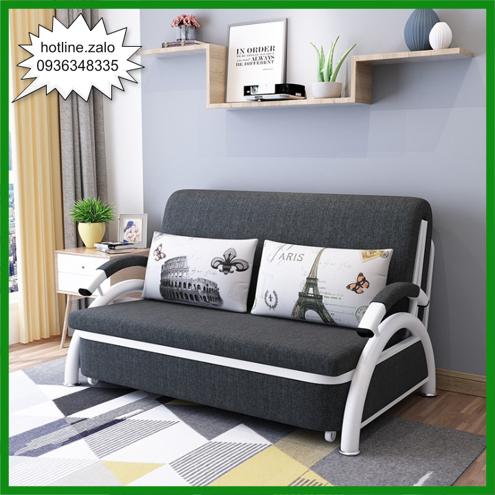 Telescopic sofa bed folding sofa bed with 2 pillows portable size 1m28x1m95