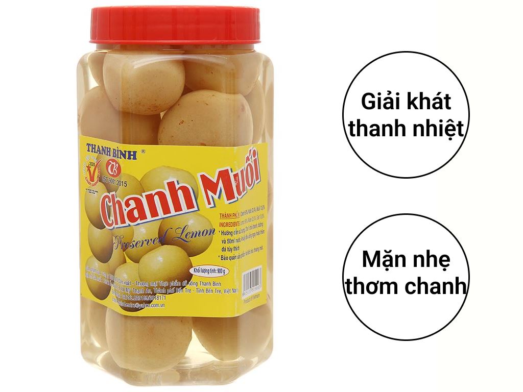 Chanh muối trái Thanh Bình hũ 900g