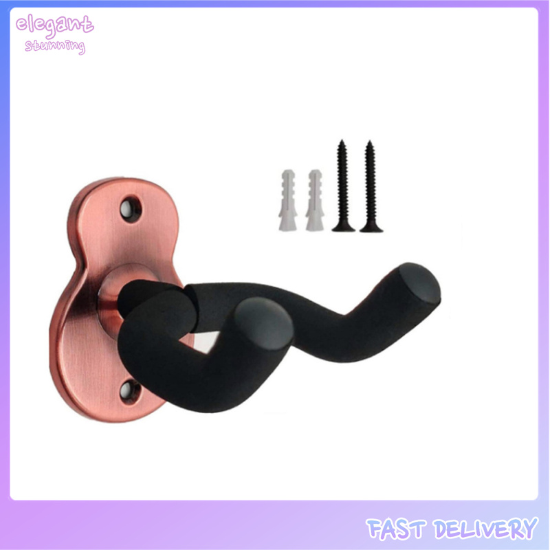 Elegantstunning Metal Acoustic Guitar Hanger Hook Wall Mount Non-slip Holder Stand For Electric Guitar Ukulele Universal Instrument Accessories