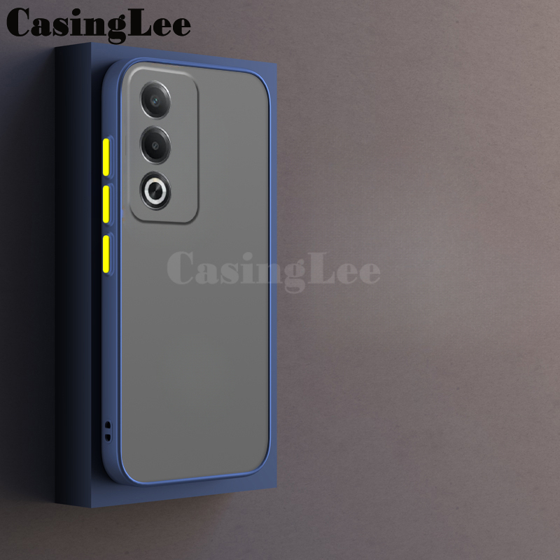 For OPPO K12X 5G Case Shockproof Scrub Matte Transparent Soft edge Silicone Frame Hard Clear For OPPO K12X Back cover Phone Cases.