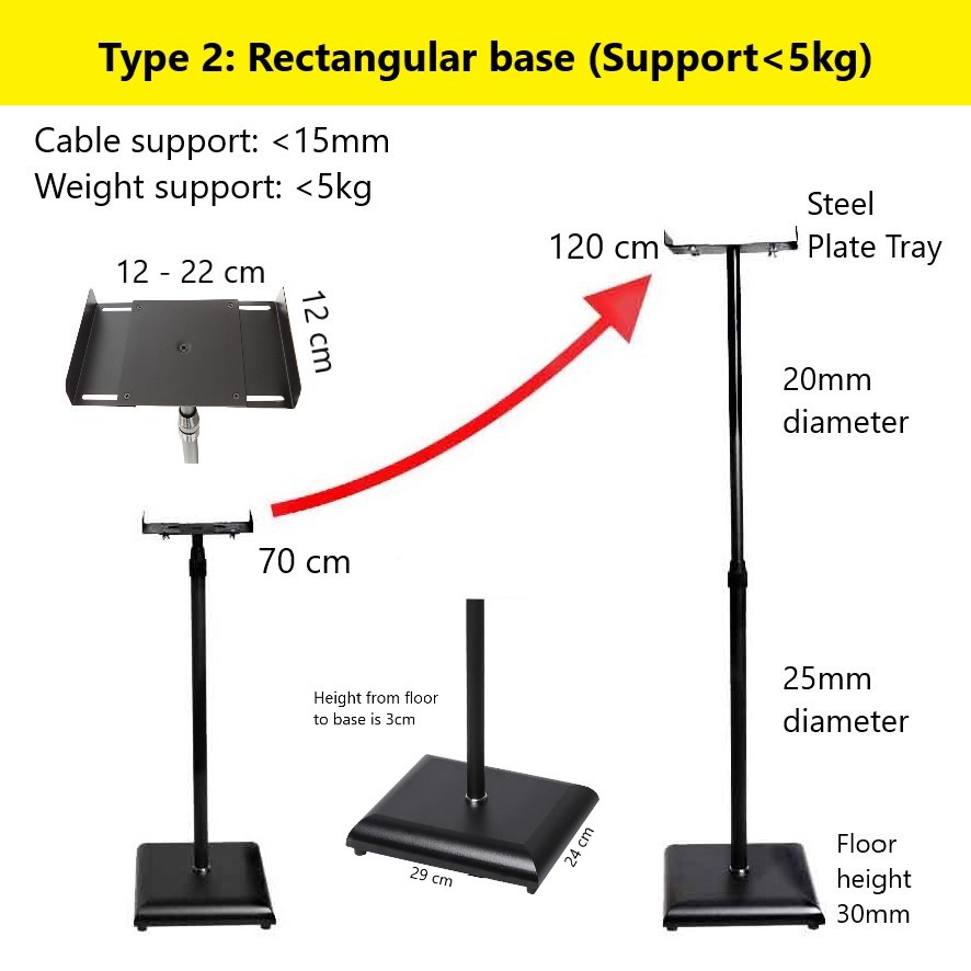 Universal Speaker Floor Stand Speaker Stand with top clamp plate