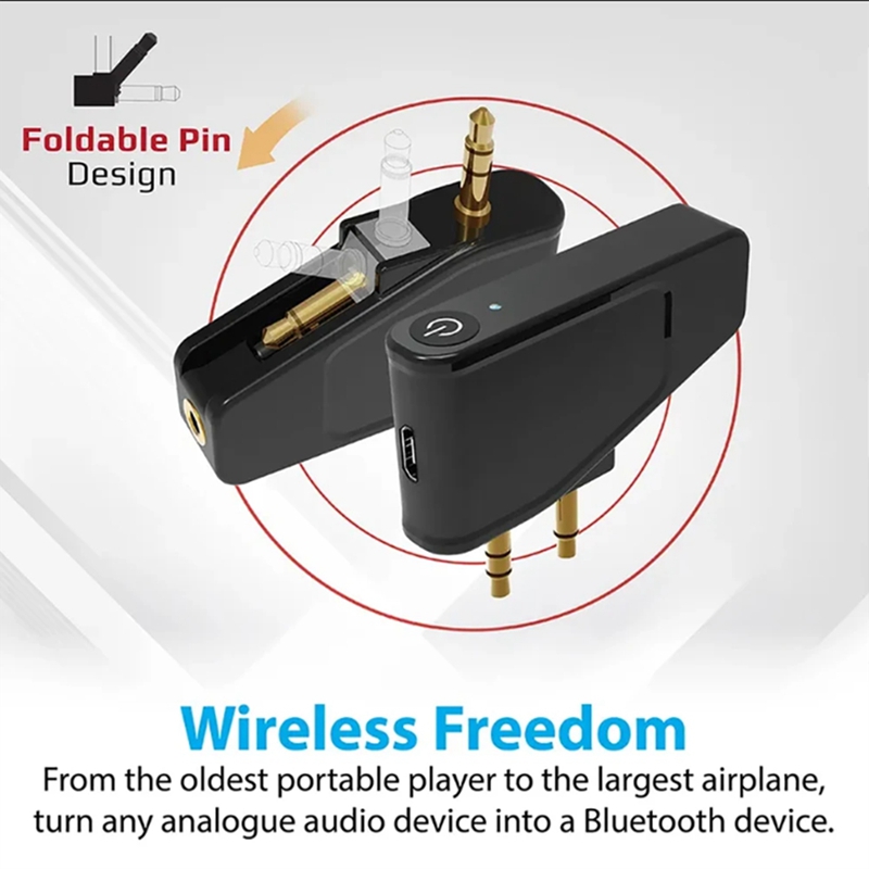 Bluetooth 5.3 Airplane Airline Flight Adapter A2DP Transmitter for Aonic 40 50 Wireless Noise Cancelling Headphones Replacement