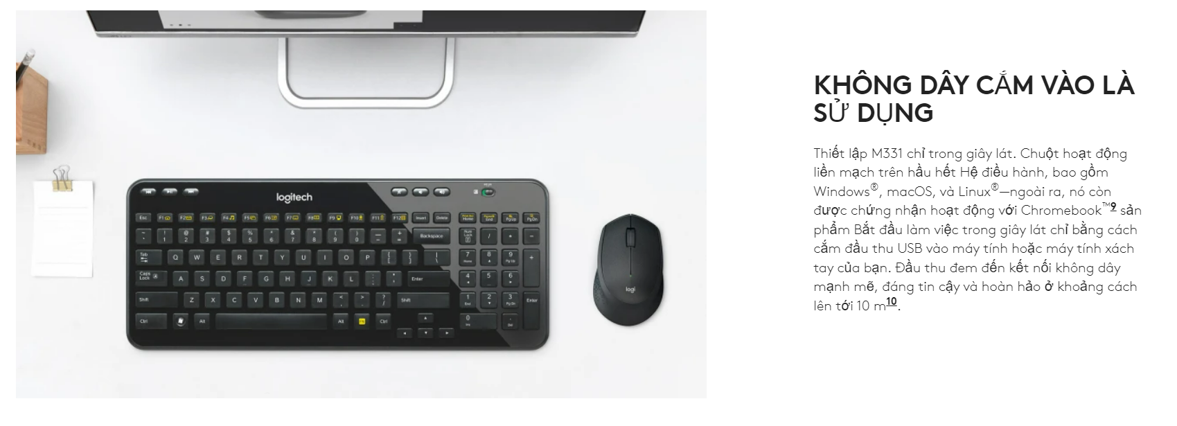 Chuột Không dây USB Logitech M331 Silent - Mia Store