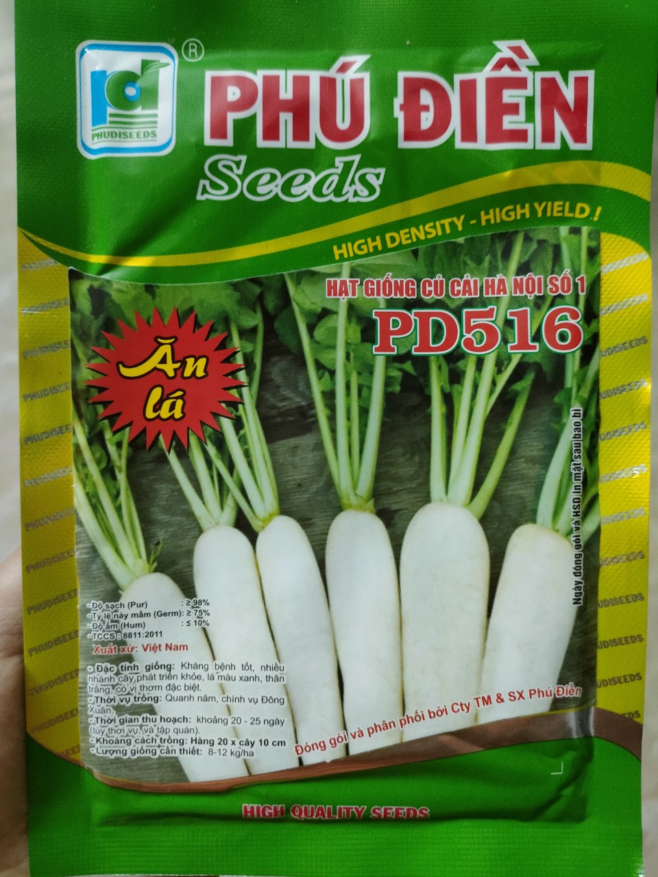 Hạt giống củ cải ăn lá (cải kẹp, rau mướp bú) 20g (lá to, có vị đặc trưng, mùi thơm)