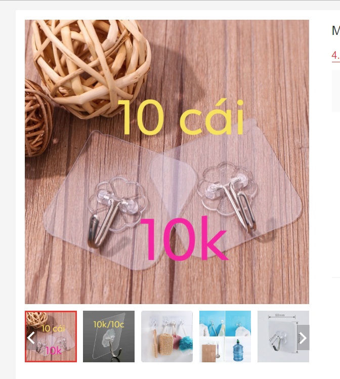 10 Chiếc Chiếc Móc Dán Tường Chịu Lực, Siêu Dính