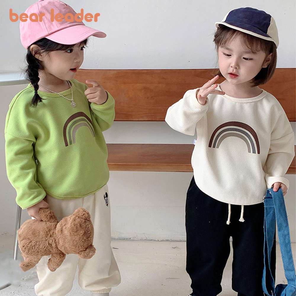 Bear Leader Autumn Fashion Tops Baby Girls Rainbow Sweatershirts Children