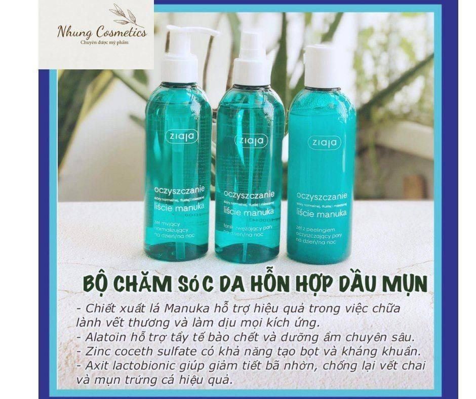 Sữa rửa mặt + Tẩy da chết+ Toner Ziaja