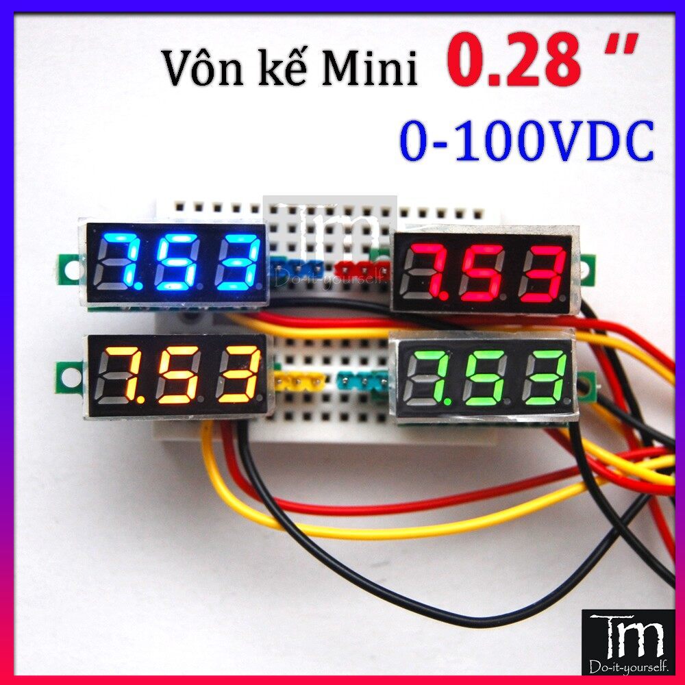 Vôn kế 3 dây 0.28 inch mini 0-100v