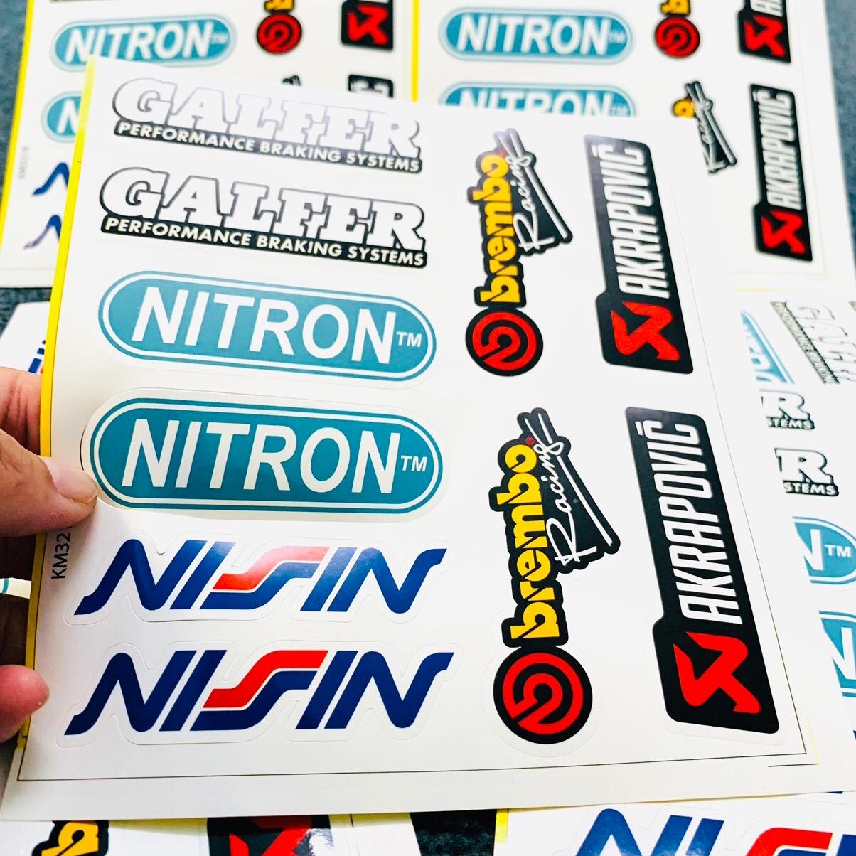 Bộ Tem 10 Nhãn Sticker Dán Xe Nhiều Vị Trí Siêu Đẹp