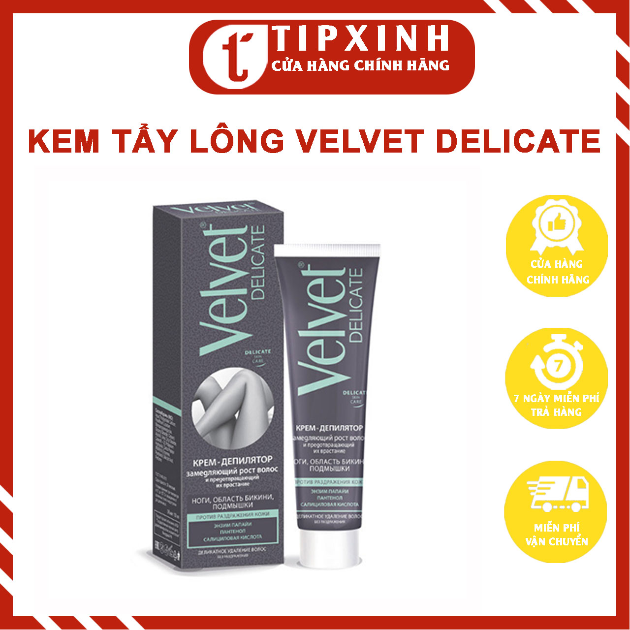 Kem tẩy lông Velvet Delicate làm chậm quá trình mọc lông và ngăn lông mọc ngược thumbnail