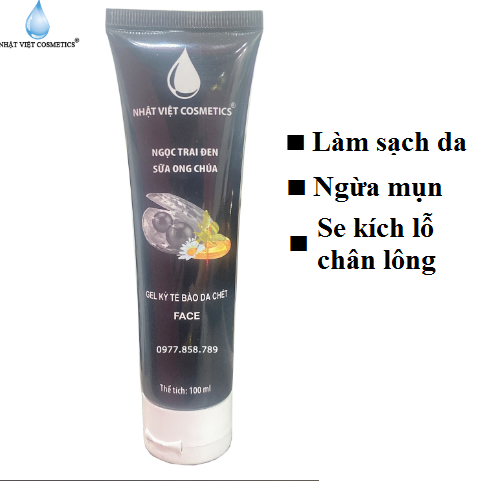 Kem Kỳ Tế Bào Chết Cho Da Mặt Dưỡng Chất Ngọc Trai Đen - Sữa Ong Chúa Nhật Việt Cosmetics 70ml