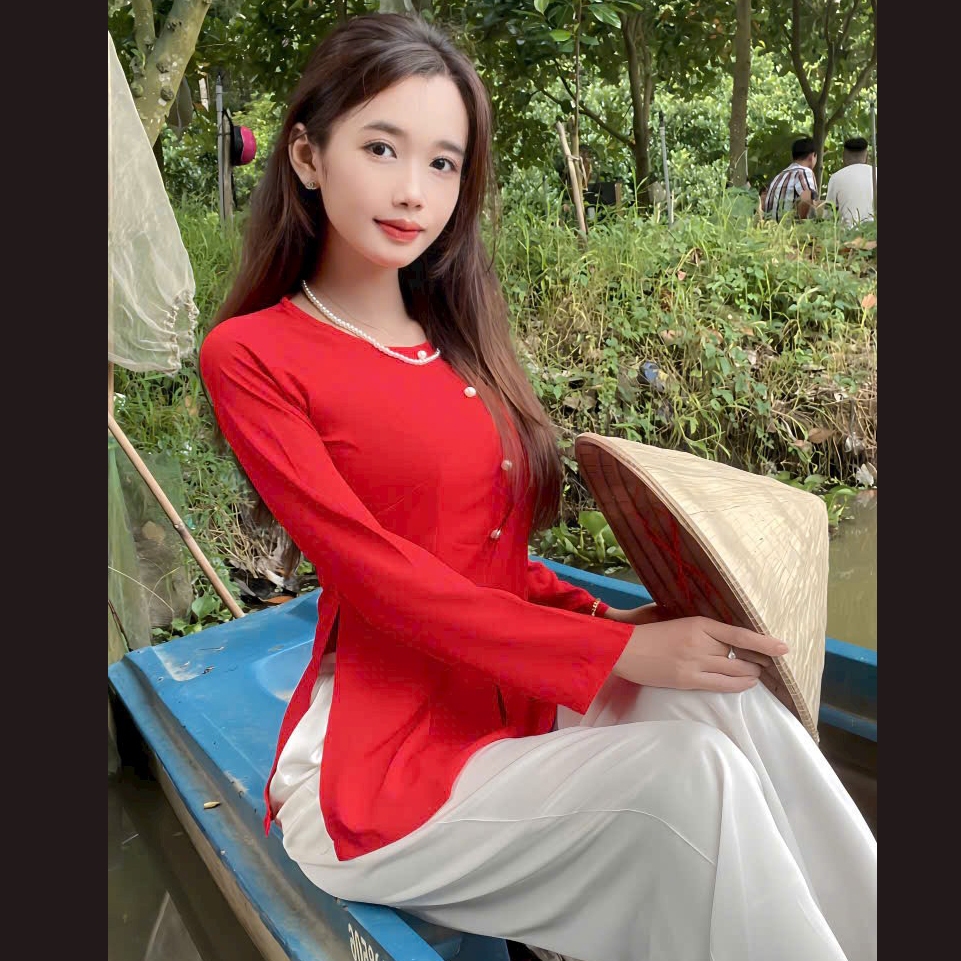 Trang phục truyền thống, Bộ quần áo nữ Phật tử, đồ lam đi chùɑ mẫu nữ vải gấm mã KA63D