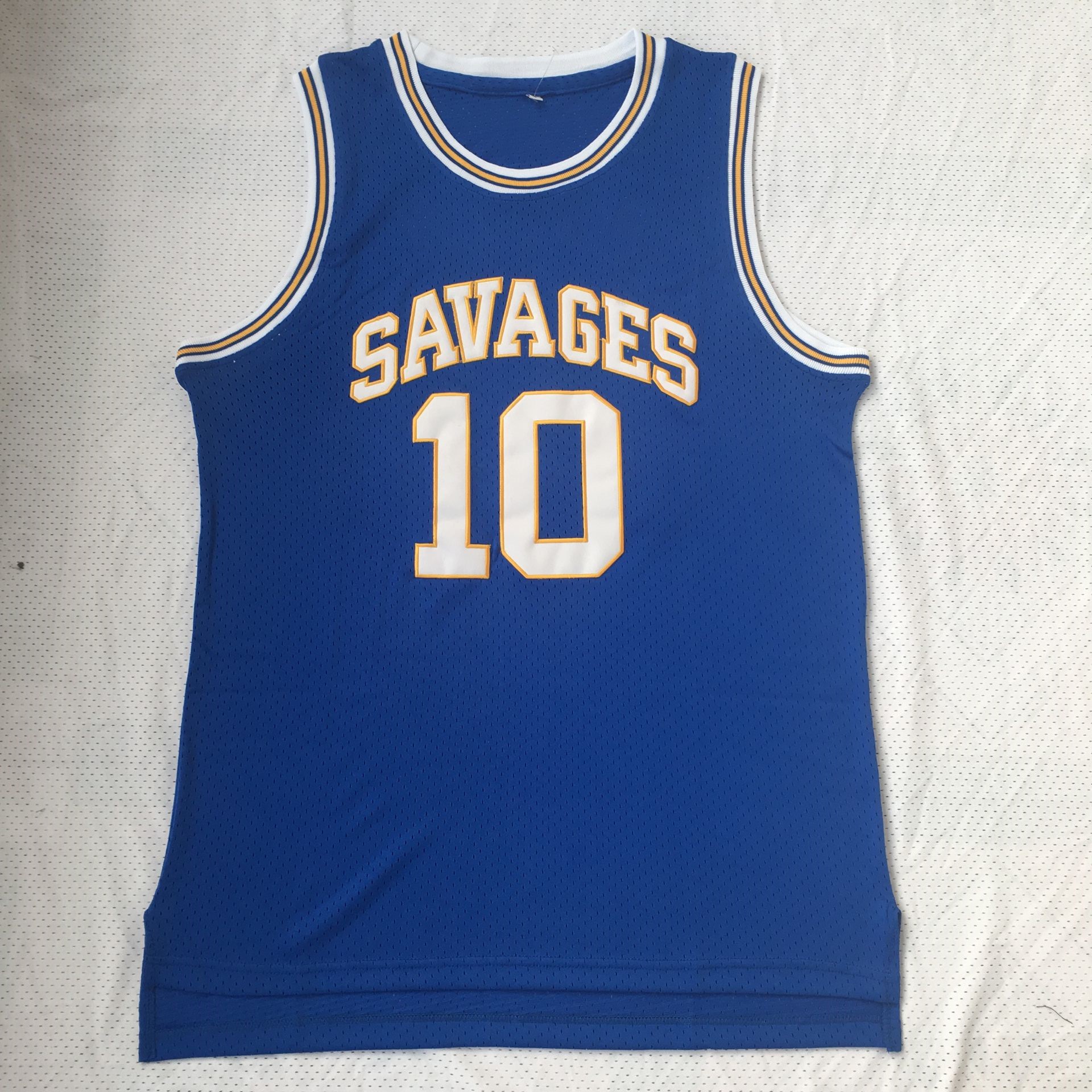 NCAA Rodman #10 Savages College Green Blue Jersey Mens Sport Shirt Top Clothing