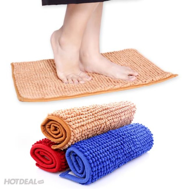 Thảm lau chân siêu thấm nước Silicon 40-60cm, Thảm chùi chân phòng tắm đế cao su chống trượt siêu dày