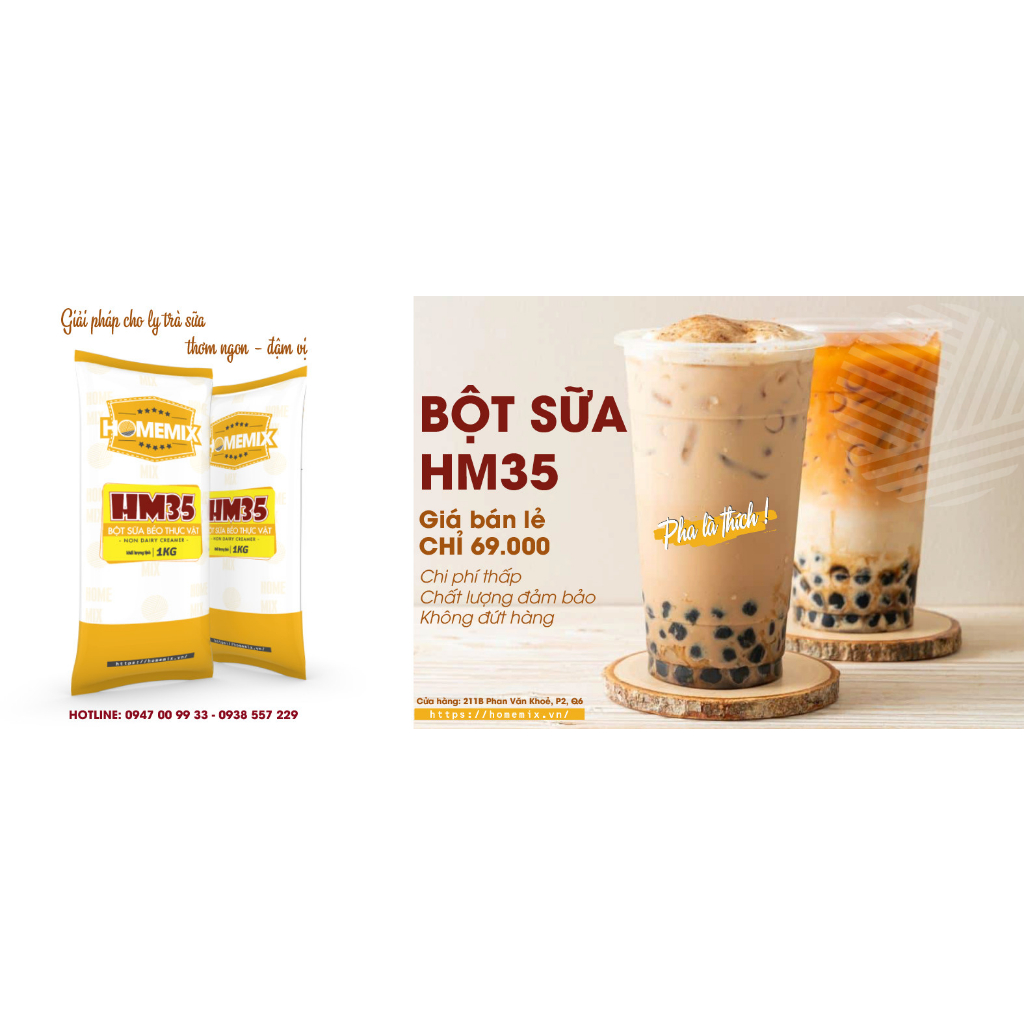 BỘT KEM BÉO HM35 PHA TRÀ SỮA