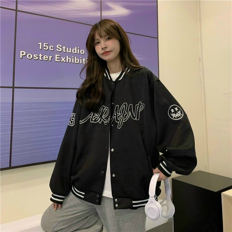 Áo khóa bomber ARA 2 lớp tay bo đẹp áo khoác đồng phục trường học