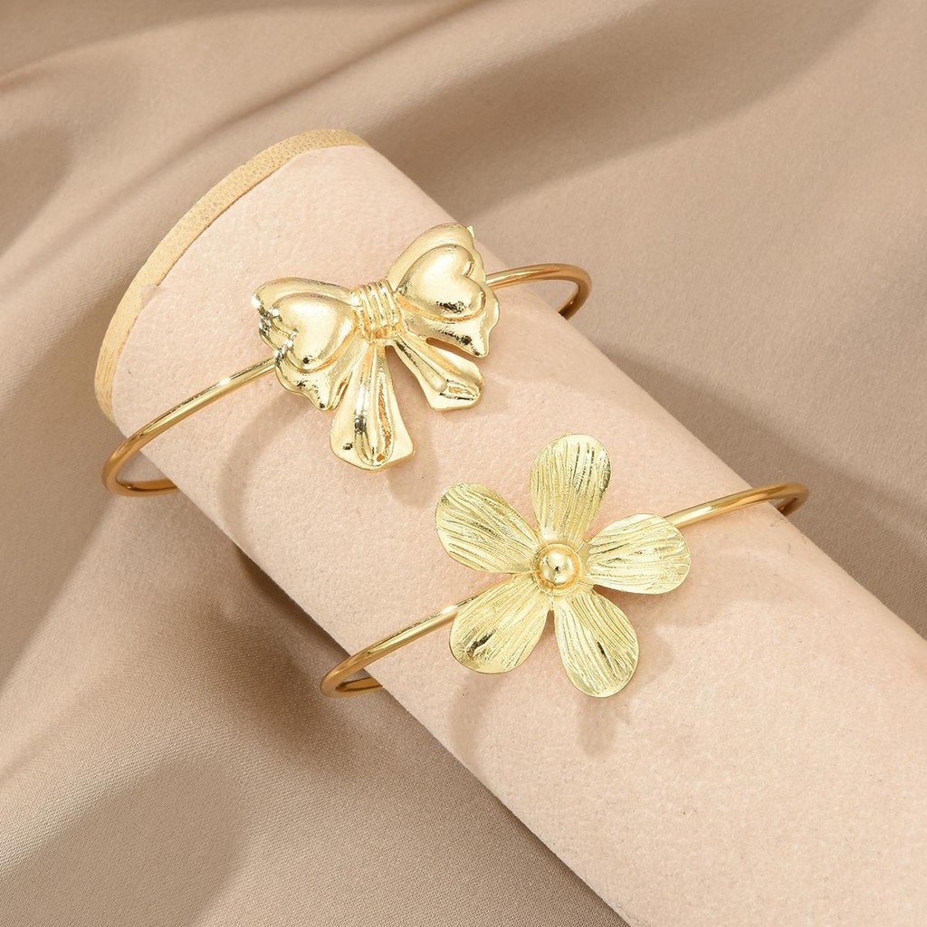 New%202025%202Pcs/Set%20Buy%201%20Take%201%20Retro%20Bow%20Knot%20Bracelet%20Bangles%20for%20Women%20Girl%20Gold%20Metal%20Fashion%20Accessories%20Gifts%20-%20Image%204