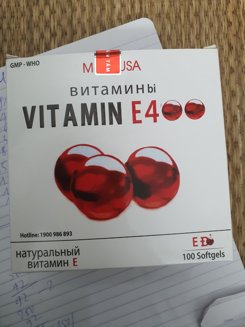Viên uống vitamin E4 Đỏ nga H100 viên