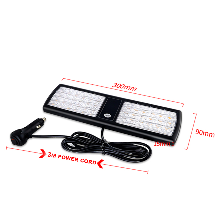Ultrathin LED Car Truck Strobe Panel Light Sun Visor Emergency Beacon Flash Modes Hazard Police Warning Lightbar Parking Bulb